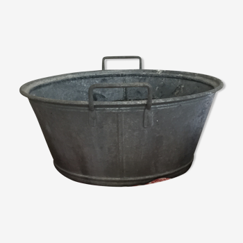 Bassine en zinc campagne chic