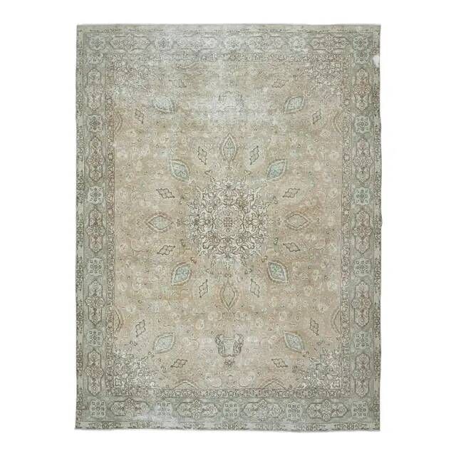 1970s Vintage Persian Handknotted Wool Brown Oversize Area Rug 288x385