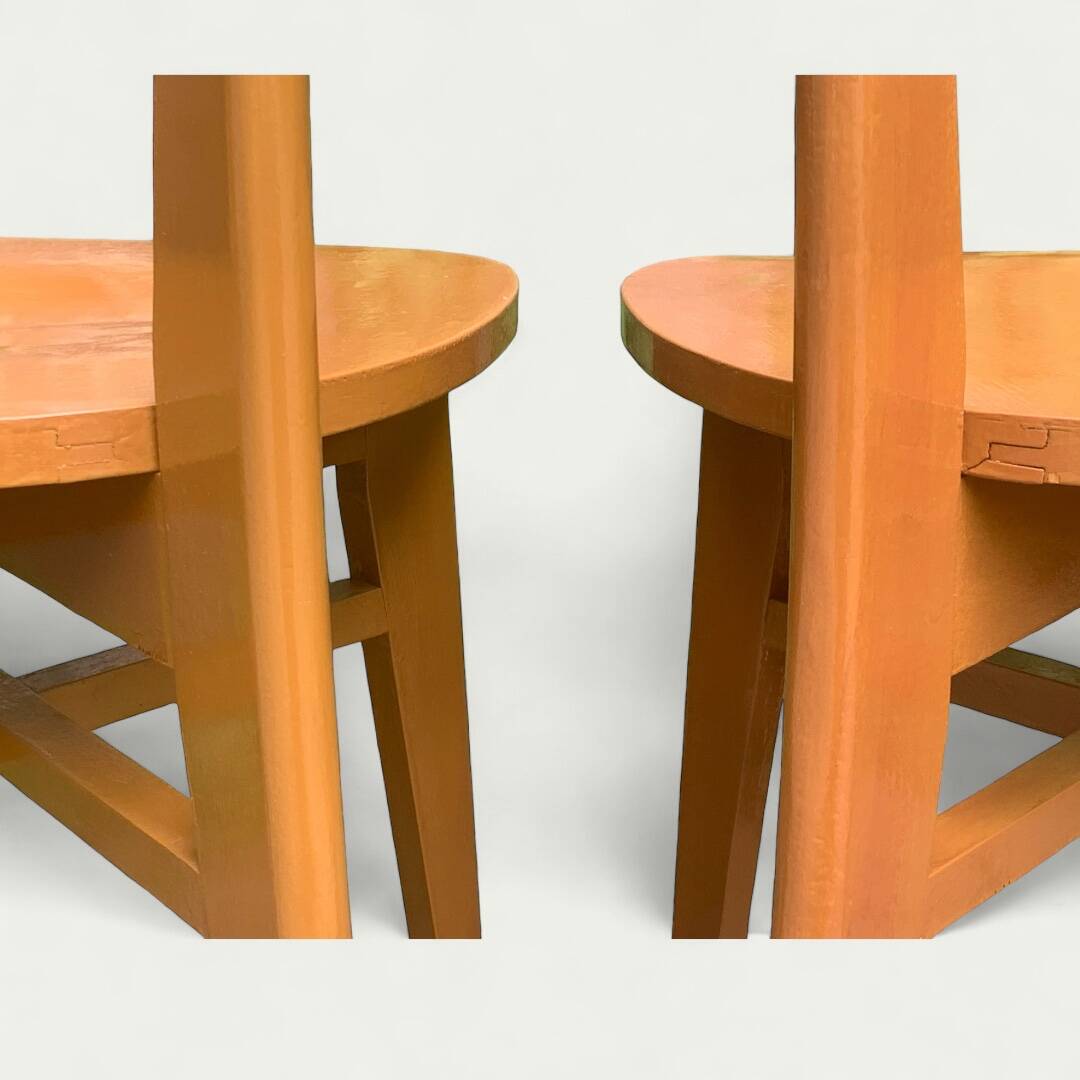 Pair of caramel bistro chairs 1950