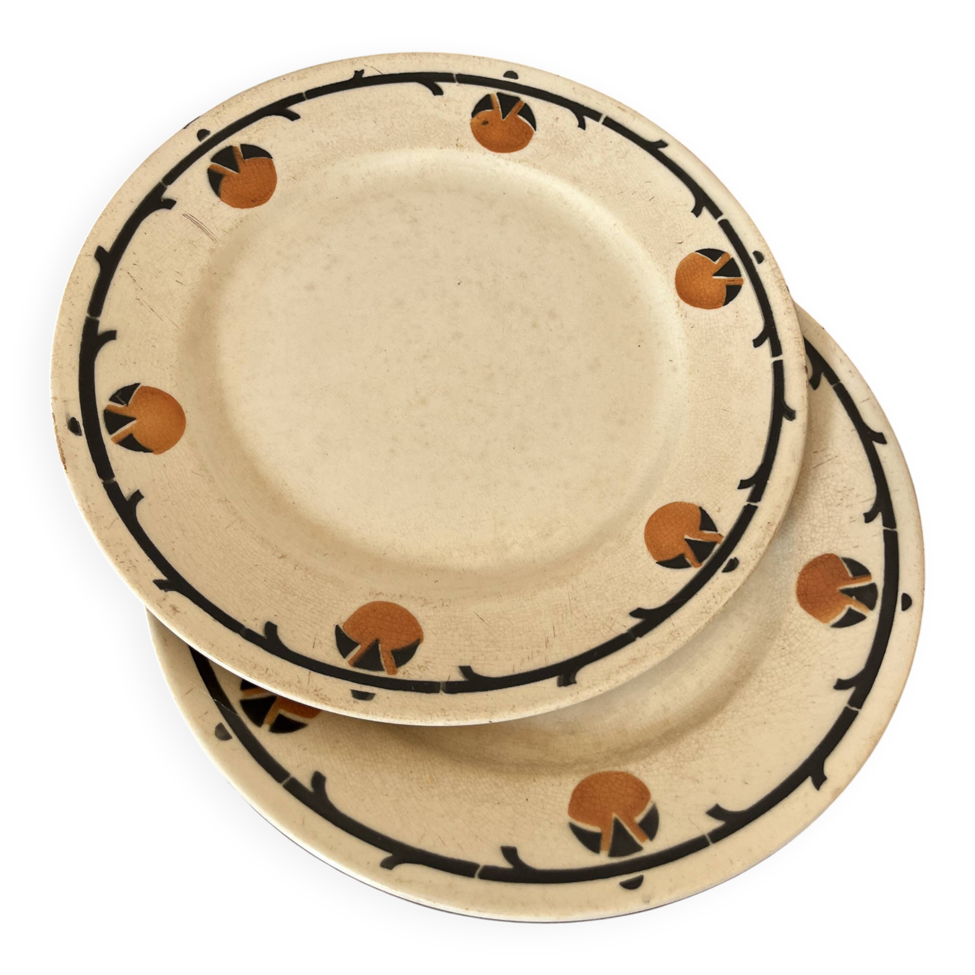 Set of Badonvillers art deco plates