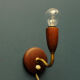 Retro teak wall lamp from the 1950s