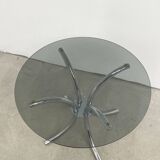 Chrome coffee table / tinted glass