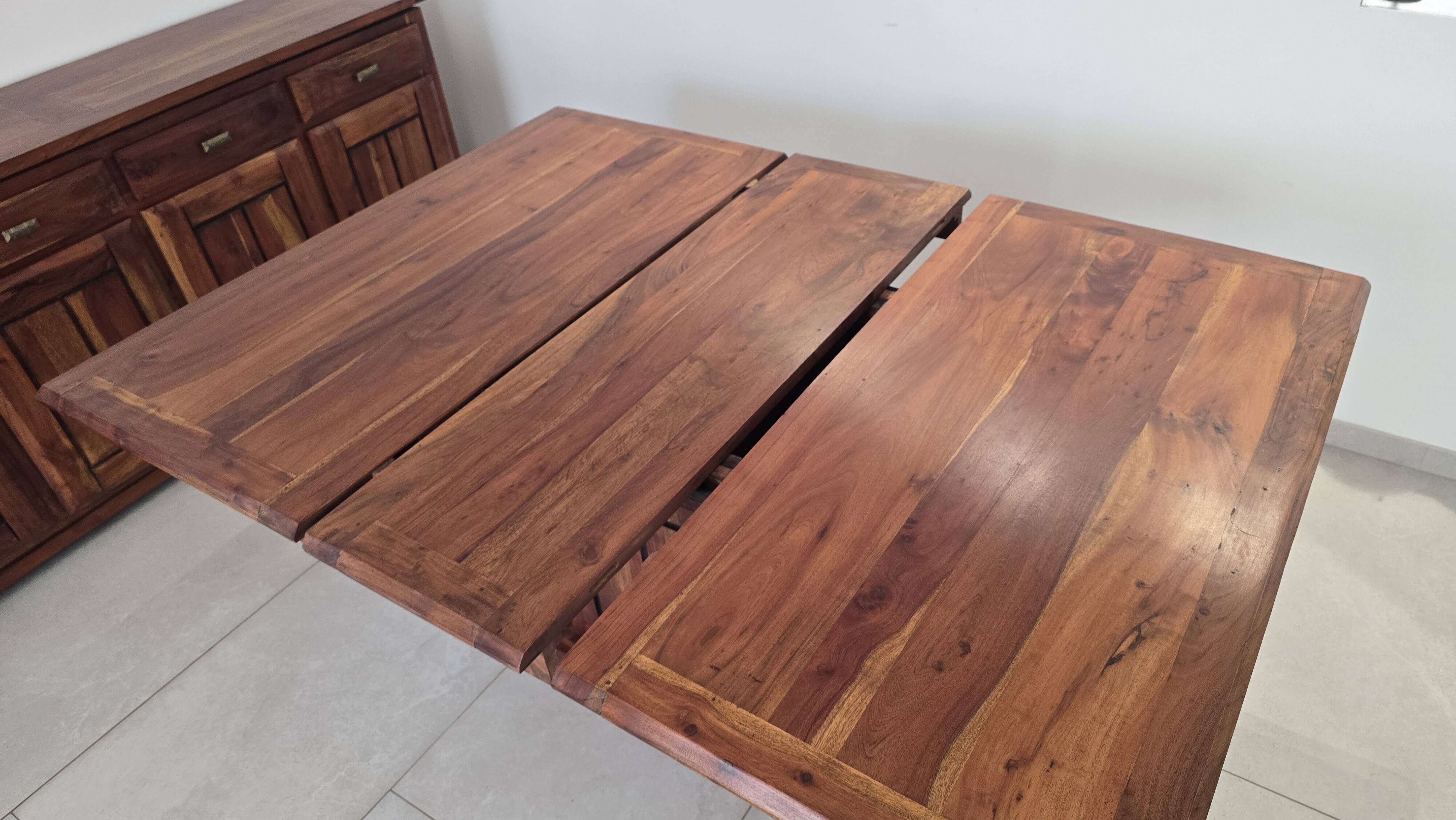 Solid Teak Dining Table + 4 Chairs – Colonia Style