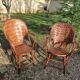 Pair of armchairs in chestnut