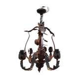 Tole chandelier with floral pattern