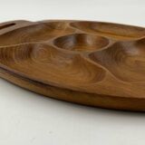 Solid teak aperitif dish