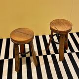 Pair of handmade stools, France 1950