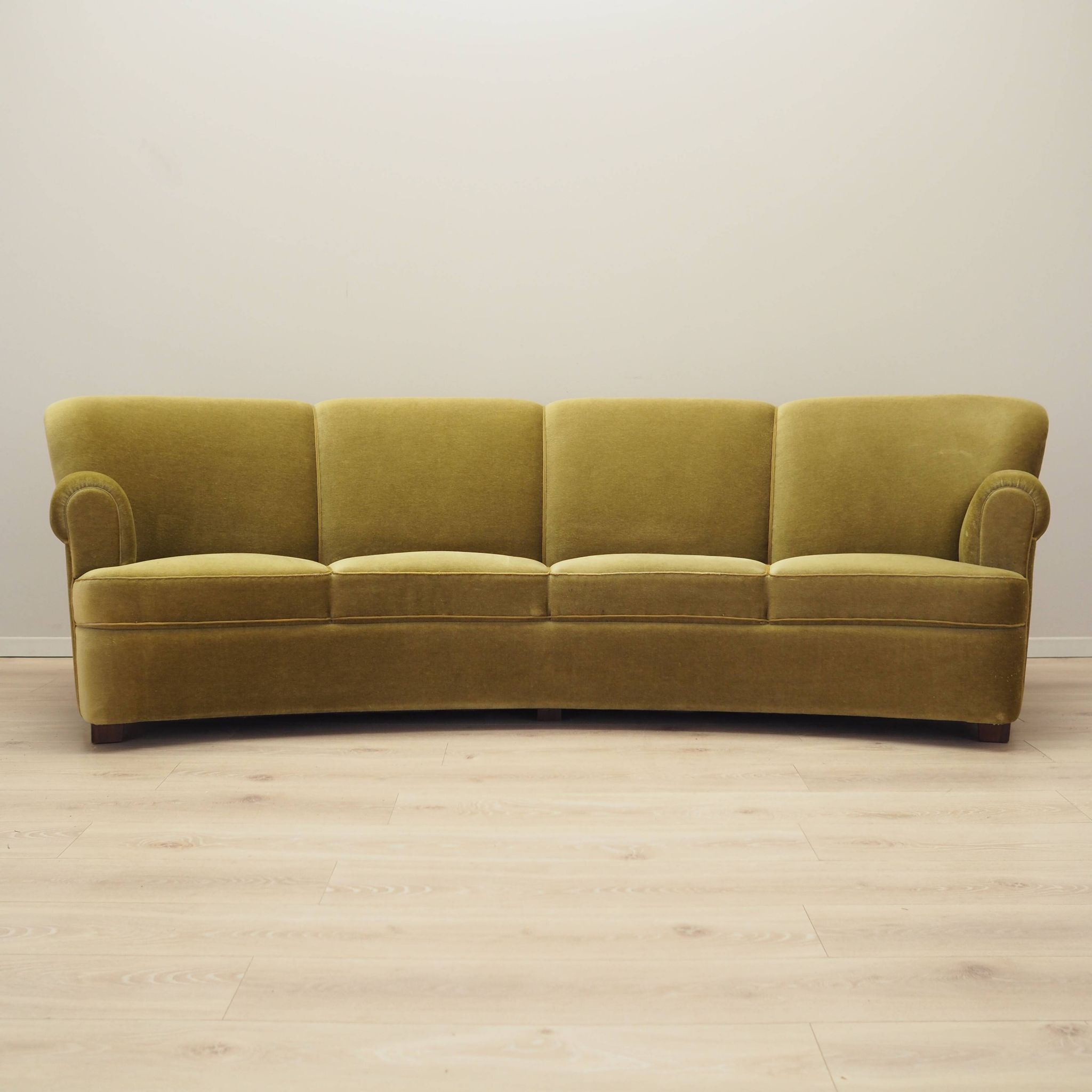 Green velour sofa, Danish design, 1960s, production: Denmark