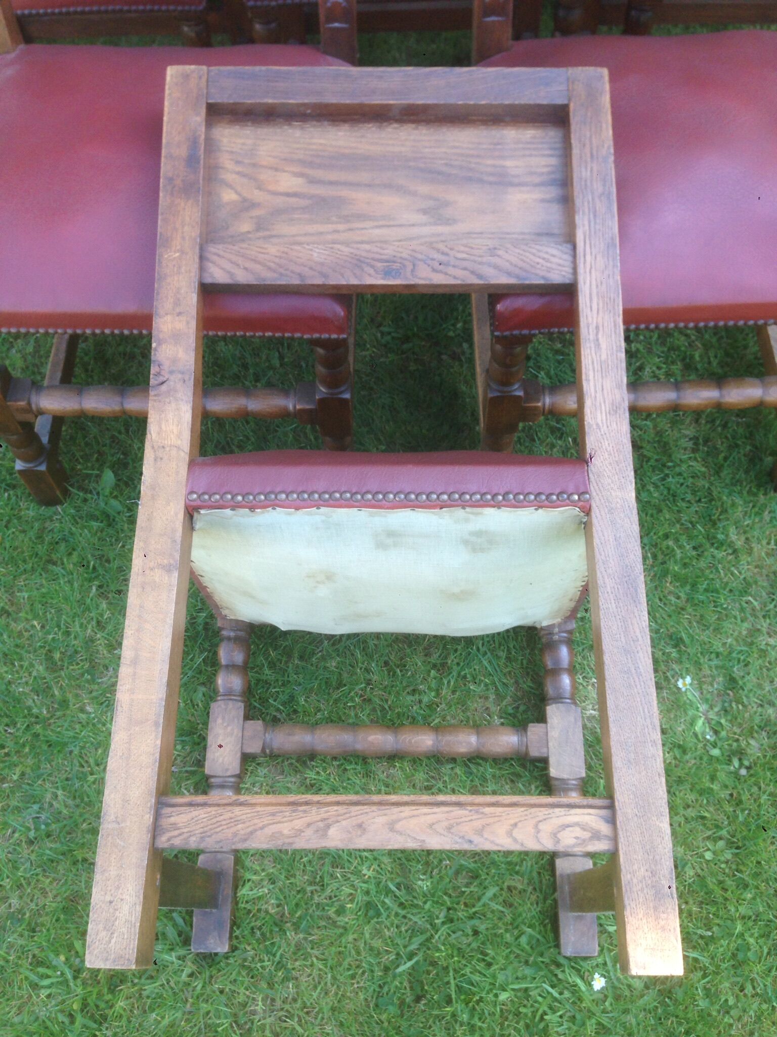 Rustic old oak chairs