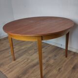Round Scandinavian teak table