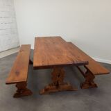 Farmhouse table and its 2 benches