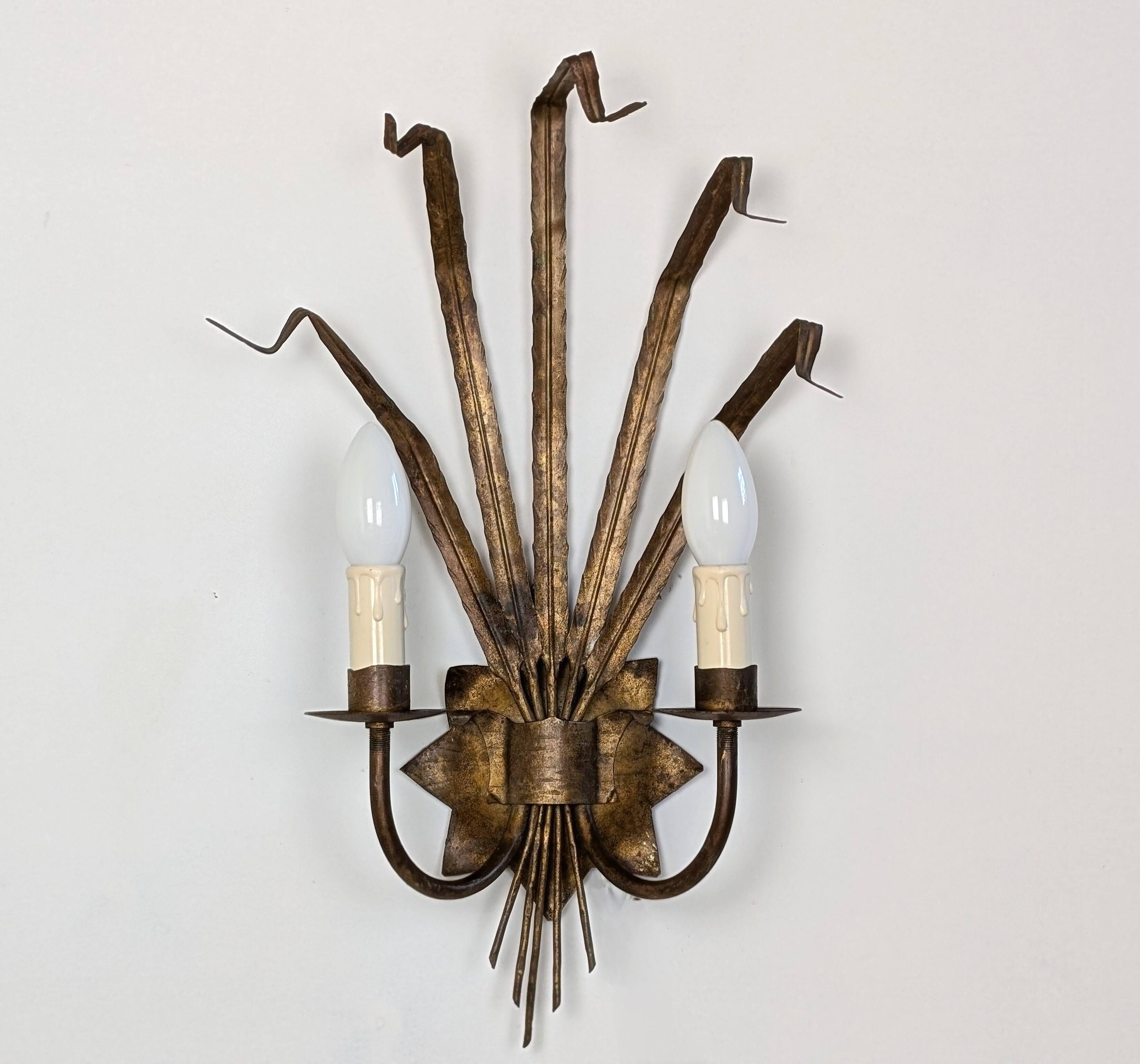 Gold leaf wall light
