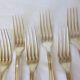 6 vintage Christofle Art Deco style silver-plated metal forks 220669