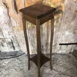Vintage Wooden High Bolster Side Table #A605