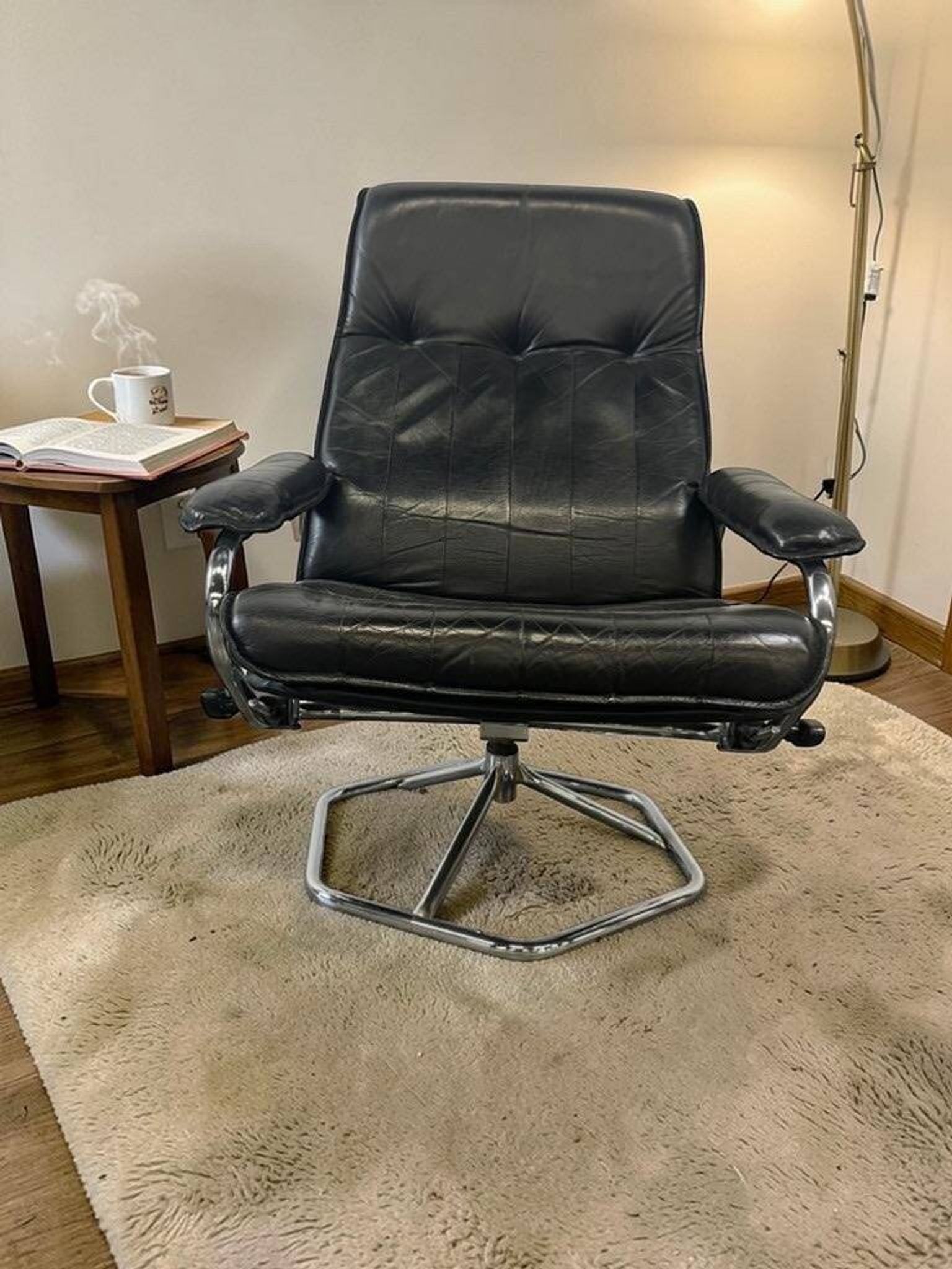 Vintage Danish leather lounge chair / armchair / single chair UNICO