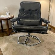 Vintage Danish leather lounge chair / armchair / single chair UNICO
