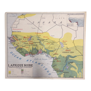 Carte pédagogique vintage recto-verso