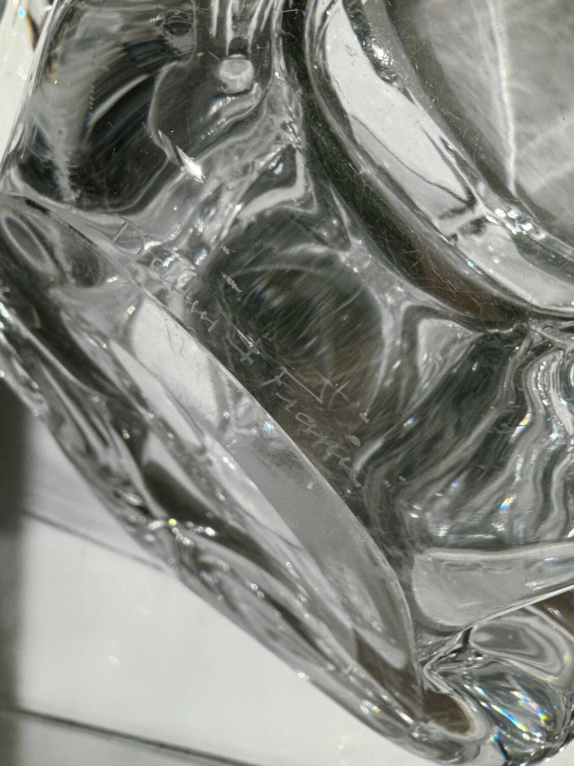 Large antique Daum crystal ashtray