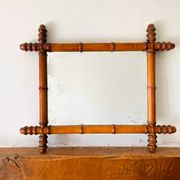 Miroir vintage en bois imitant le bambou