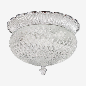 Mid-Century Glass Ceiling Lamp / Wall Light from Limburg, Germany, 1960s