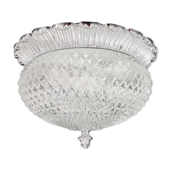 Mid-Century Glass Ceiling Lamp / Wall Light from Limburg, Germany, 1960s