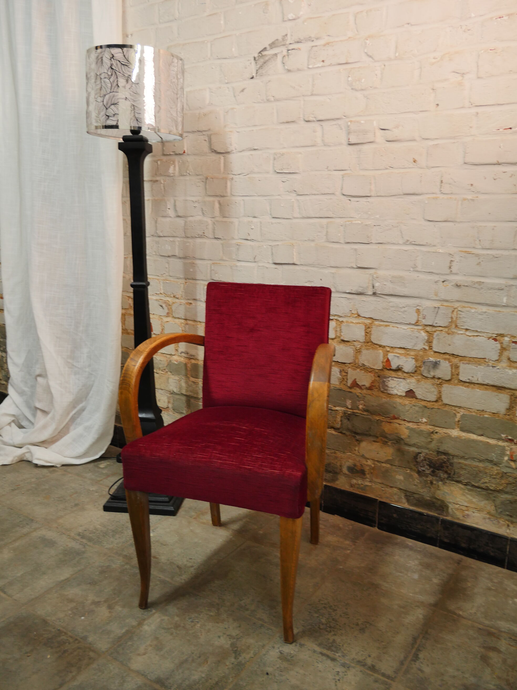 Fauteuil bridge en velours