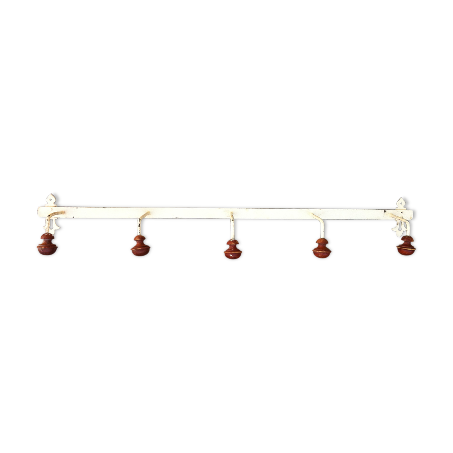 Vintage metal and wood coat rack