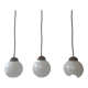 Lot 3 old rifled pendant lamps 1960
