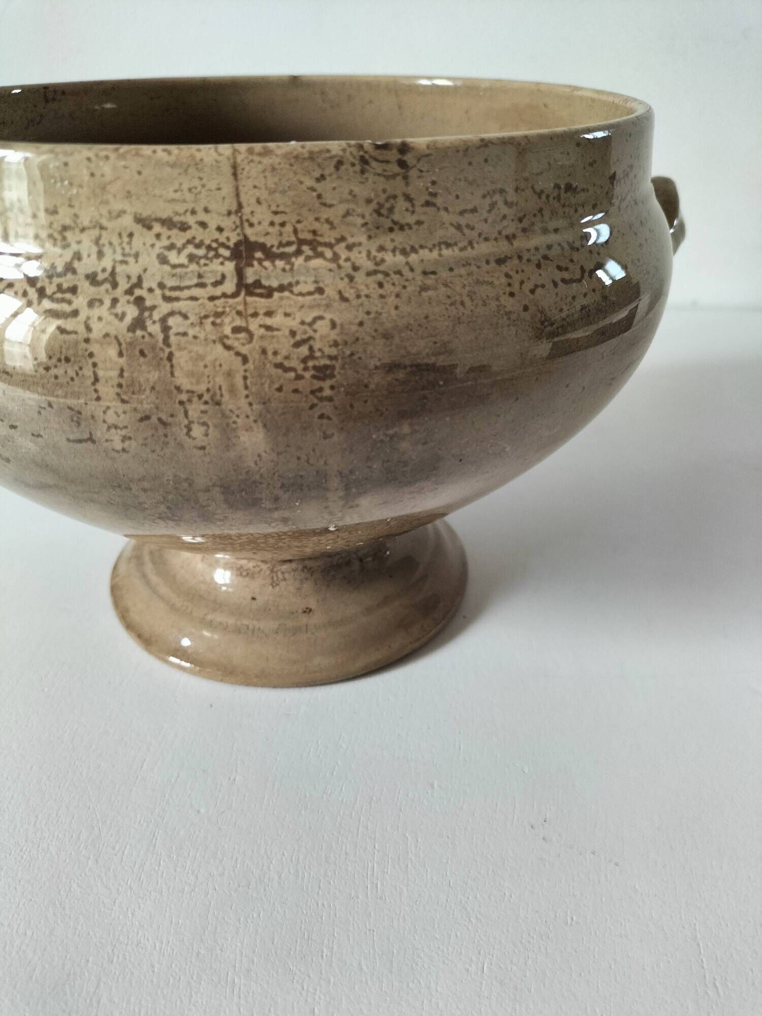HB vegetable dish Choisy le Roi late 19th century ultra patinated