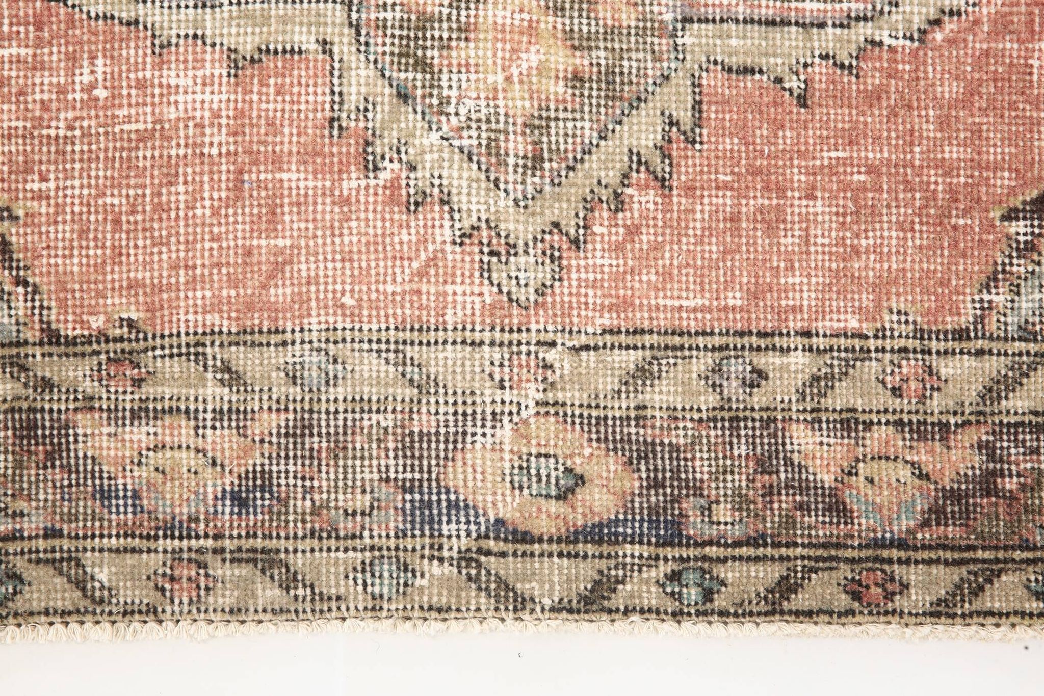 3x13 Pale Red Vintage Runner Rug, 85x388Cm