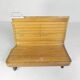 Banc de train en teck double face, années 1930