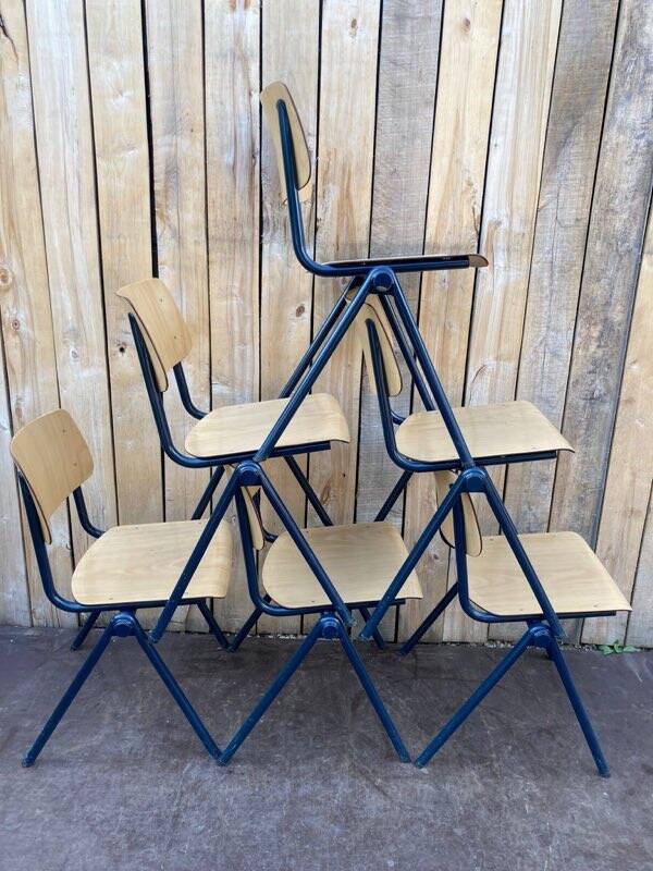 Vintage Galvanitas S35 chair – blue compass frame