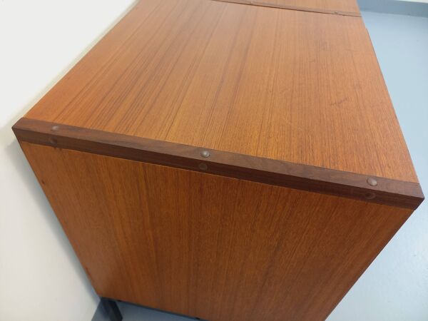 Enfilade moderniste vintage ARP Minvielle par Guariche Mortier Motte teck