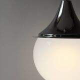 Space Age glass and chrome ball pendant light