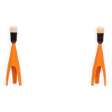 Voss Belysning Orange Enamel table lamps 1950s Denmark