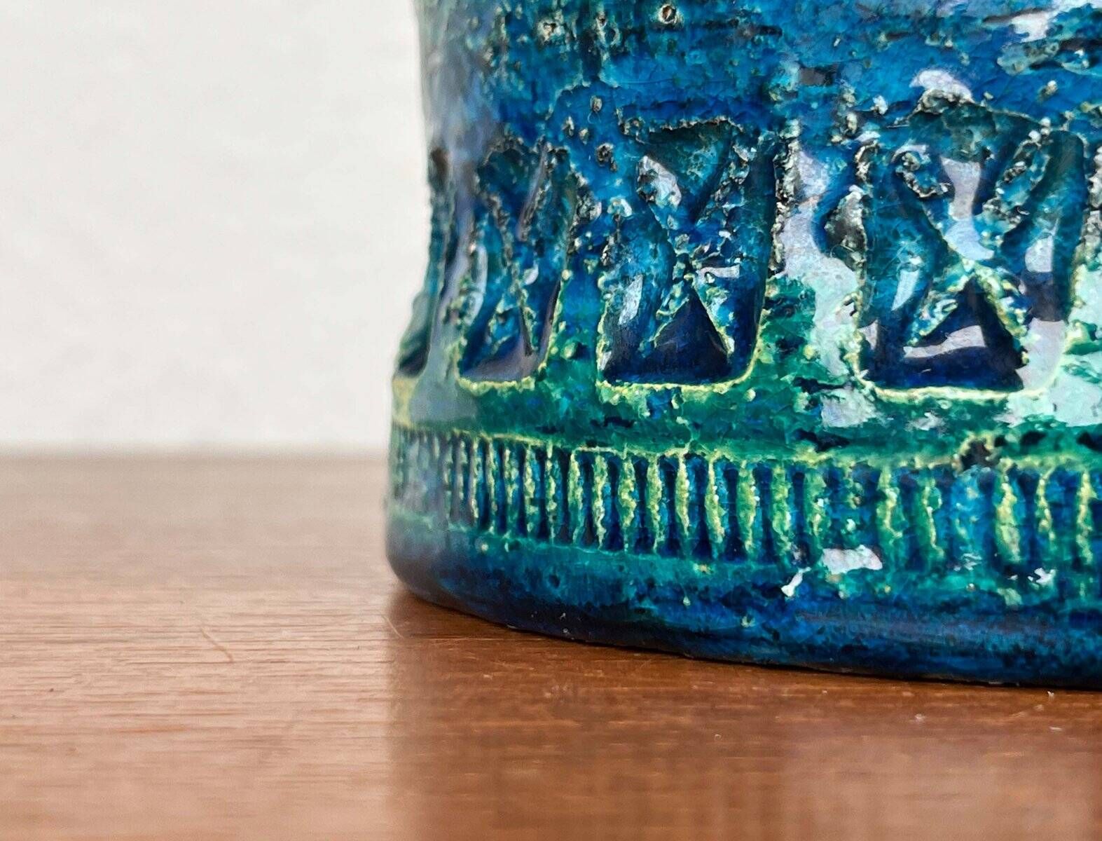 Mid-Century Modern Rimini Blu Pottery Vase by Aldo Londi for Bitossi, Italy, 1960s