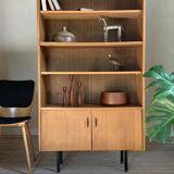 Vintage modernist oak display bookcase