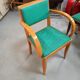Lot 5 armchairs bridge skai and wood - red green