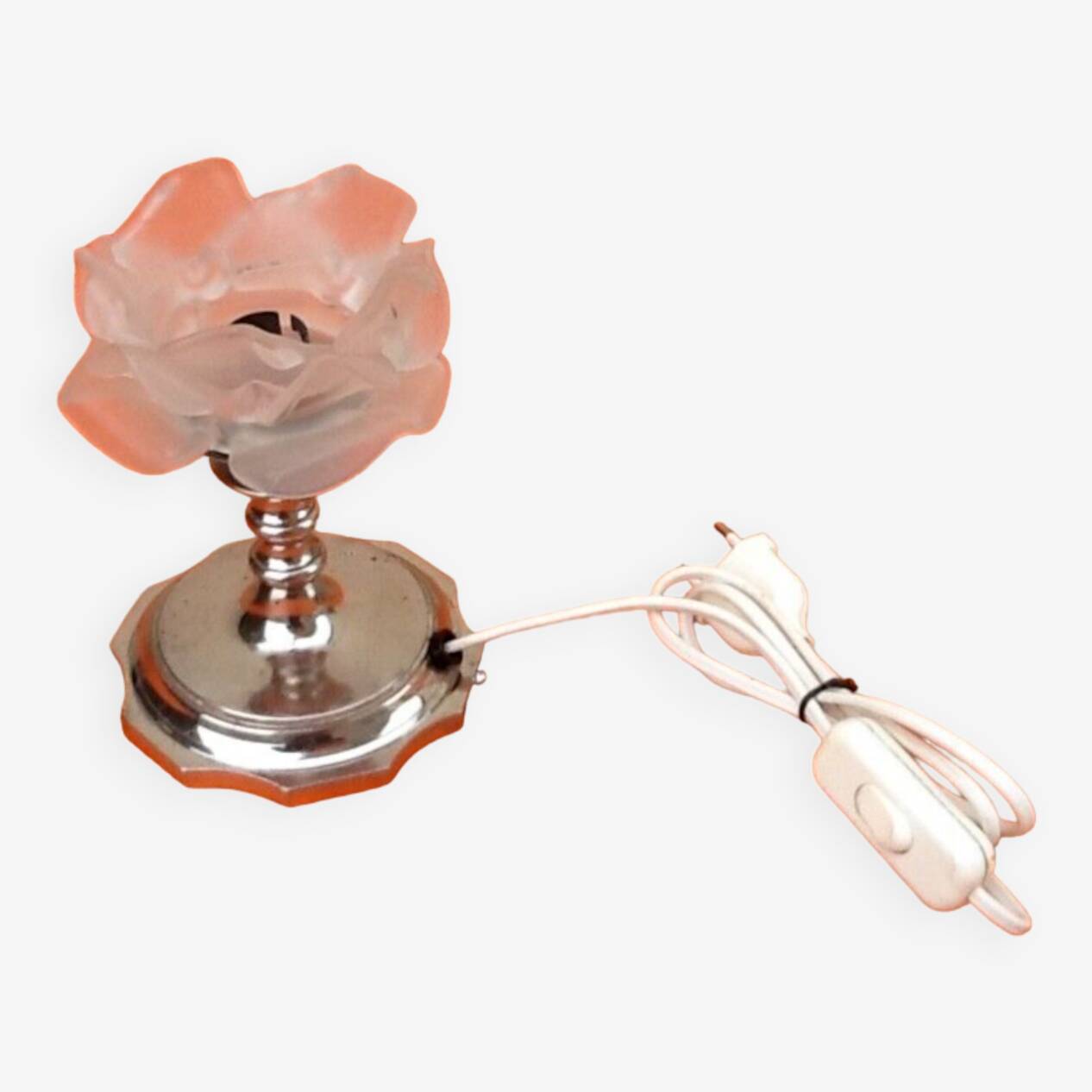 Epoque Art Déco Lampe à poser métal chromé