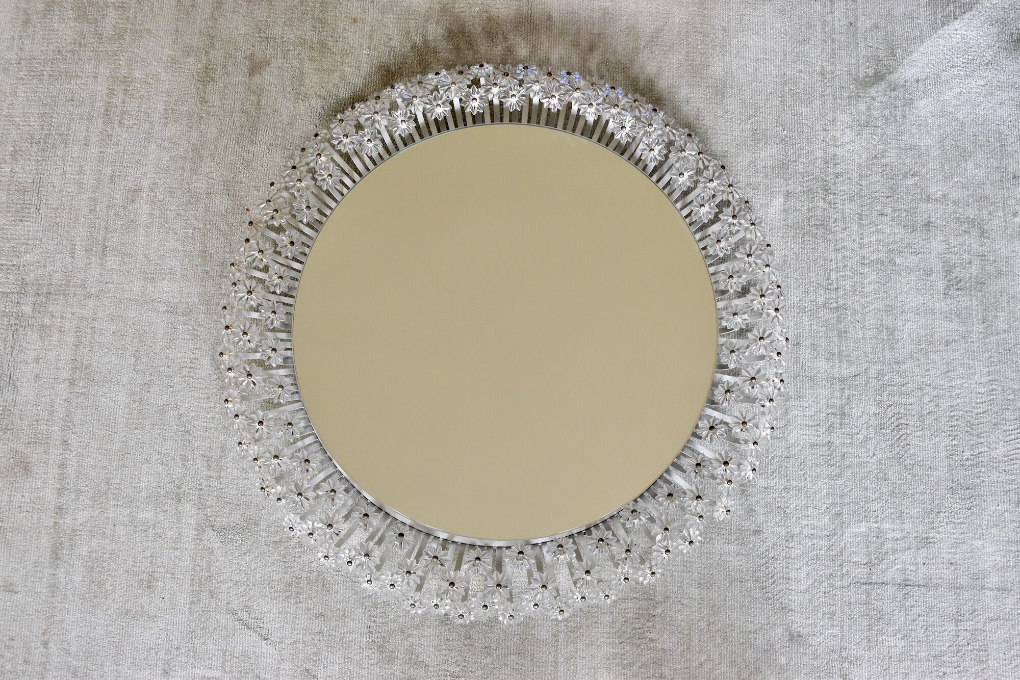 Round Backlit Mirror by Emil Stejnar for Rupert Nikoll Austria 1950s 58cm