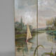 Post-impressionist painted screen by Charles Frechon, France, 1894