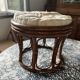 Pouf rattan stool from the 70s.