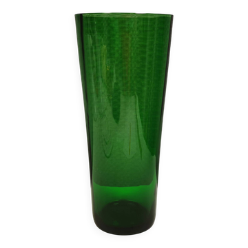 Grand vase vintage en verre vert.