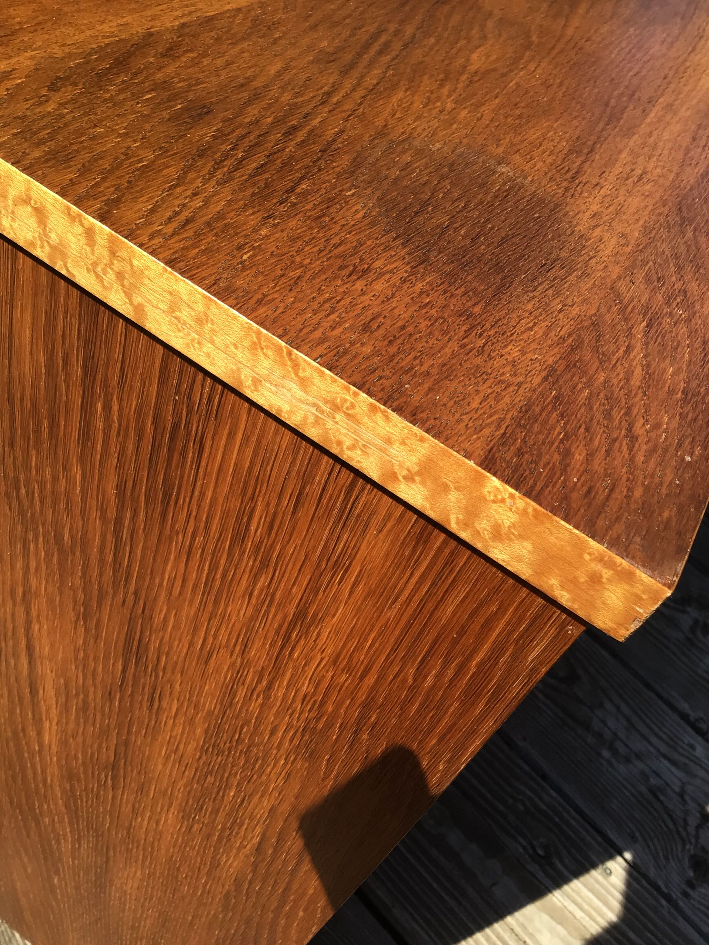 Compact desk wood veneer 50s