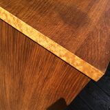 Compact desk wood veneer 50s