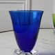 Set of 6 colored wine glasses feet flowers 60s-70s