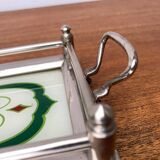 Metal and glass plateau Art Deco / Art Nouveau