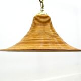 Suspension vintage en bambou, années 1970