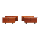 Pair of Stildomus walnut bedside tables with wheels 1970s