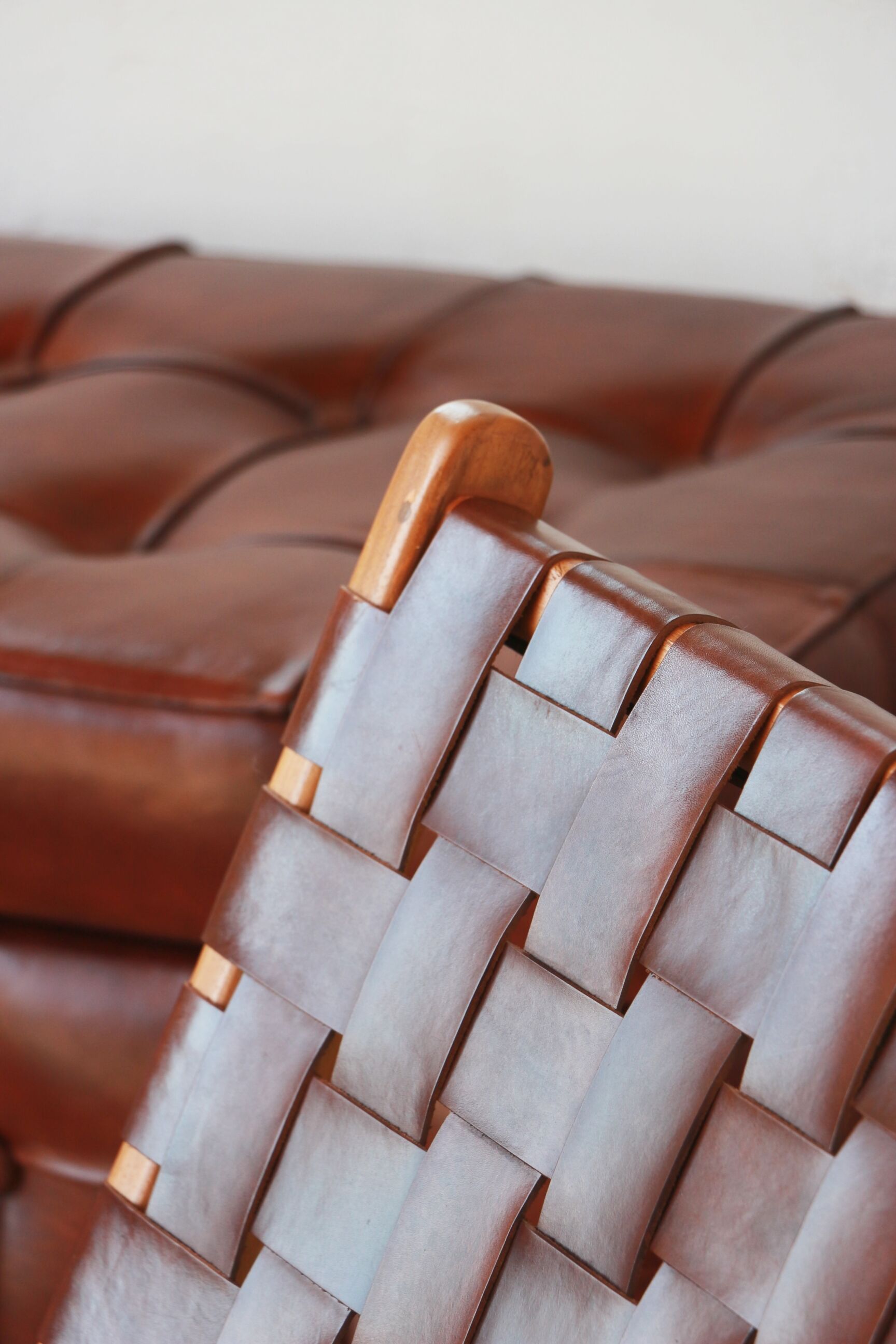 Pair of Teak & Leather heaters - model "Los Angeles" - Olivier de Schrijver